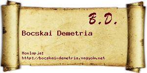 Bocskai Demetria névjegykártya